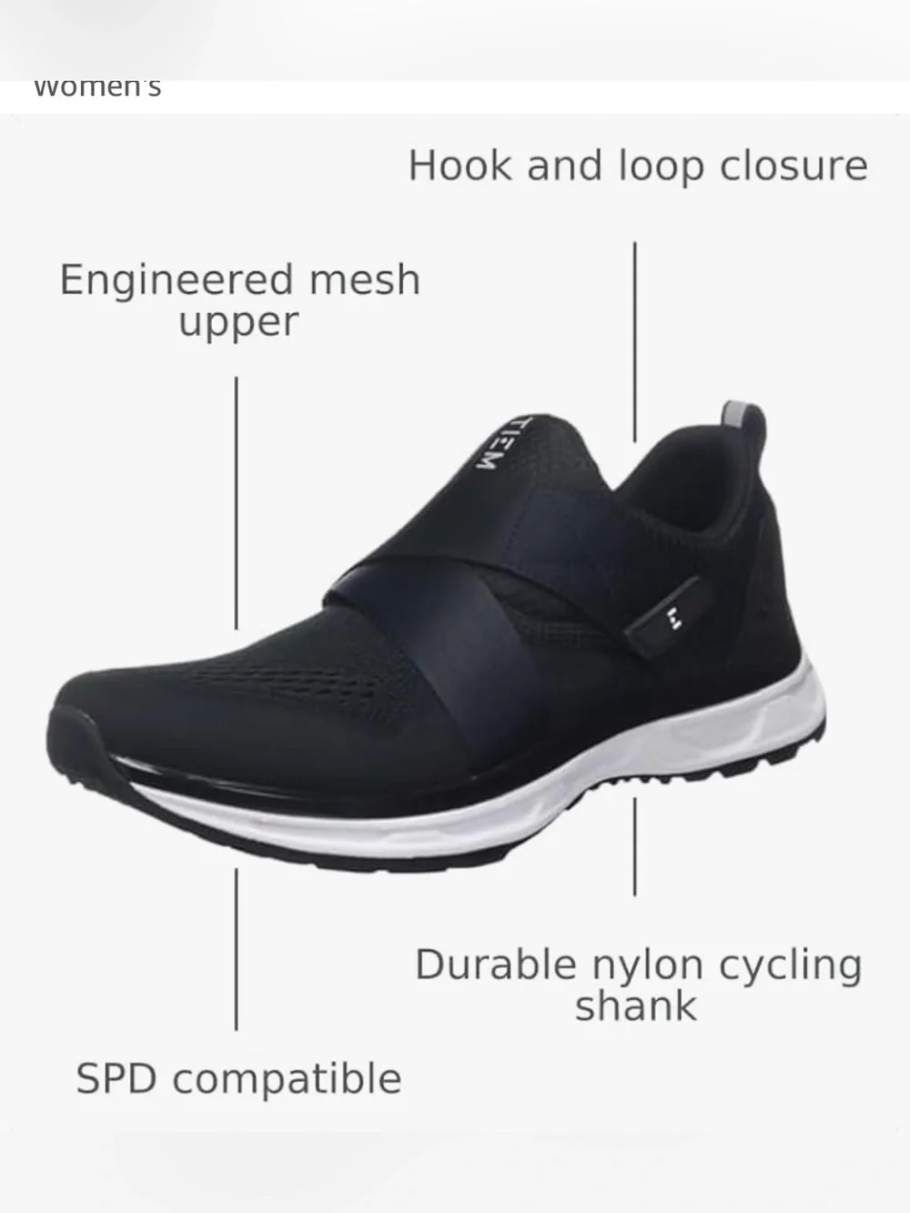 Womens’ TIEM Slipstream - Indoor Cycling Shoe, black size 9 EUC